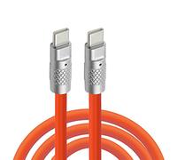 cablecc Type C USB-C to USB-C Liquid Silicone Ultra Soft 120W Power USB2.0 Data Orange Cable Fast Charge for Laptop Tablet Phone 1M