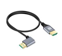 cablecc Ultra mince HDTV HDMI 2.1 Câble mâle à mâle 8K 4K Hyper Super Super Flexible Cordon mince à 90 degrés Angled gauche de type A pour ordinateur HDTV 50cm
