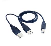 cablecc Câble Y double USB 2.0 mâle vers B mâle standard 80 cm pour imprimante, scanner et disque dur externe