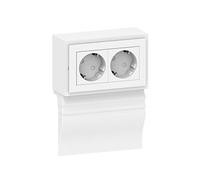 Cablecoach Habengut Berlin Profile Bloc de 2 prises pour plinthe PVC Blanc