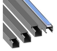 Cablecoach Habengut Goulotte de câbles (autocollante) 15 x 15 mm, en PVC, longueur 4 m (4 x 1 m), titane