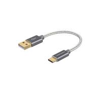 CableCreation 15cm Câble Court USB Type C, USB C Mâle vers USB A Mâle Tressé, Charge Rapide(QC) pour Huawei Mate 20/P20, Galaxy S9/Book, OnePlus 6/6T, Redmi Note 7, LG G6, MacBook Pro etc, Gris