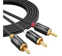 CableCreation 3RCA câble, 3 m 3RCA mâle vers 3RCA mâle vidéo câble audio stéréo plaqué or pour Set-Top Box, haut-parleur, amplificateur, lecteur de DVD, 3 m