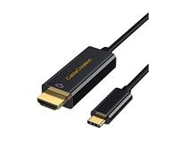 CableCreation 6 pieds USB-C type C mâle (compatible Thunderbolt 3) vers HDMI mâle câble 4 K, pour le 2016 MacBook Pro/Chromebook Pixel et d'autres appareils USB Type C, 1.8 metres/noir