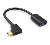 CableCreation Adaptateur de Type C vers USB 3.0, connecteur USB C mâle vers USB A Femelle OTG à 90 °, Compatible avec MacBook Pro, Samsung Note 8, Dell XPS 15, etc., 15 cm/Noir