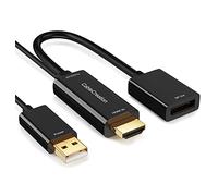 CableCreation Adaptateur HDMI vers DisplayPort avec alimentation USB, 4K x 2K @ 60Hz, prise HDMI vers prise DP, adaptateur pour Xbox One, compatible avec VESA Dual-Mode DisplayPort 1.2, HDMI 1.4