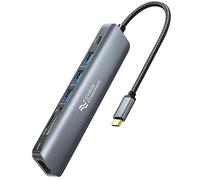 CableCreation Adaptateur multiport USB C, hub 7 en 1 USB-C HDMI avec 4 K 30 Hz, 100 W PD, 3 ports de données USB 3.0 5 Gbps, lecteur de carte SD/TF pour MacBook Pro/Air, iPad Pro, Pixelbook, XPS