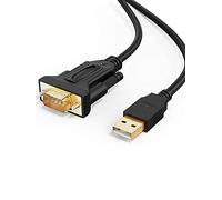 CableCreation Adaptateur USB vers RS232, 0,9 m plaqué or, USB 2.0 vers RS232 mâle DB9 avec chipset FTDI pour caisse, modem, scanner, machines industrielles, CNC et supérieur, noir