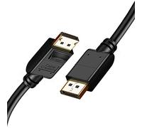 CableCreation Câble 8K DisplayPort 1.4, 2 m Câble DisplayPort vers DisplayPort (câble DP vers DP) plaqué or avec résolution vidéo 8K @ 60 Hz, 4K @ 144 Hz, 2K @ 165 Hz et prise en charge HDR, 2 m/noir