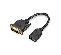 CableCreation Câble adaptateur HDMI vers DVI, 0,15 m, prise HDMI bidirectionnelle vers DVI (24+1), convertisseur HDMI DVI, prise en charge 1080p, 3D, plaqué or, 0,5 ft/noir