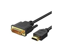 CableCreation Câble DVI vers HDMI 2 m - Câble HDMI bidirectionnel vers DVI mâle (24+1) - Adaptateur HDMI DVI pour Raspberry Pi, Roku, Xbox One, ordinateur portable, Blue-Ray - Prise en charge 1080p,