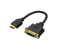 CableCreation Adaptateur HDMI vers DVI, 15cm Câble Bidirectionnel HDMI Mâle vers DVI (24+5) Femelle, DVI vers HDMI, 1080P, 3D, Compatible avec HDTV DVD PS3 PS4 One Xbox, 0.5Pieds/ Noir