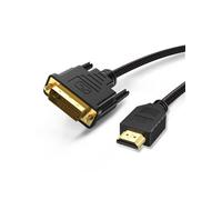 CableCreation Câble HDMI vers DVI, câble tressé bidirectionnel HDMI mâle vers DVI mâle (24 + 1), prend en charge 1080p pour Raspberry Pi, Roku, Xbox One, PS4 PS3, ordinateur portable, Blu-ray, Switc