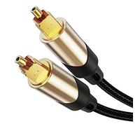 CableCreation Câble optique 7,6 m, câble audio numérique Toslink [plaqué or 24 carats, tressé] fibre Spdif plomb mâle pour barre de son LG/Samsung/Sony, TV, home cinéma, PS4, Xbox, récepteur/préampli