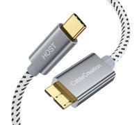 CableCreation Câble USB C vers micro B, disque dur externe tressé, vitesse de 10 Gbit/s, USB 3.1 type C vers micro B pour iPhone Série 15, Seagate WD Westgate My Passport, MacBook Pro/Air,