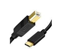CableCreation Câble USB C vers USB B 2.0, 3M, Cordon d’Imprimante&Scanner, Compatible avec MacBook Pro iMac Pro Chromebook Pixel, Imprimante Canon Brother etc, Noir, Coque en Aluminium