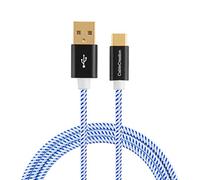 CableCreation Câble USB Type C, USB C Mâle vers USB A Mâle, Charge Rapide(QC), Compatible avec Huawei Mate 20/P20, Galaxy S9/Book, OnePlus 6/6T, Redmi Note 7, LG G6, MacBook Pro etc, 3m, Blanc&Bleu