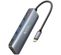 CableCreation Hub USB C, adaptateur 5 en 1 USB C vers HDMI Multport, 100 W PD, 3 ports USB 3.0 pour MacBook Pro, MacBook Air M1/M2, iPad Pro, Surface Pro, XPS