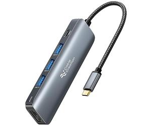 CableCreation Hub USB C, adaptateur 5 en 1 USB C vers HDMI Multport, 100 W PD, 3 ports USB 3.0 pour MacBook Pro, MacBook Air M1/M2, iPad Pro, Surface Pro, XPS