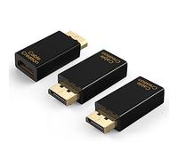 CableCreation Lot de 3 adaptateurs DisplayPort vers HDMI 1080P 4K 3D plaqué Or DP vers HDMI Femelle 1,4 V