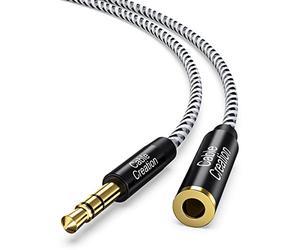 CableCreation Rallonge Jack Audio Stéréo, 3m Câble Auxiliaire 3.5mm Mâle vers Femelle, Câble d'Extension Audio pour Téléphones, Ecouteurs, Haut-parleurs, Tablettes, PC, Lecteurs MP3 etc., 10 Pieds