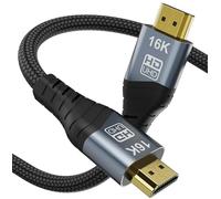 CABLEDECONN 8K 10K 16K HDMI 2.2 Câble 1M 3.3Ft Haute Vitesse 96Gbps 12Bit 16K@60Hz 8K@240Hz 4K@480Hz Support HDCP 3D HDMI Connection Tressée Plaqué or UHD HDR compatible avec PS5 moniteur TV