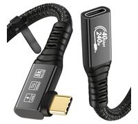 CableDeconn Câble d'extension USB4 8K 0,5 m Thunderbolt 4 USB 4 Type-C mâle vers femelle Ultra HD 8K @ 60 Hz 100 W Charge 40 Gbit/s Transfert de données Compatible avec SSD externe eGPU