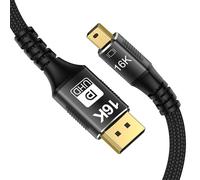 CABLEDECONN Câble Mini DP vers DisplayPort 16K 1M 8K (7680x4320) @120Hz 4K@240 Hz DisplayPort 2.0 Transmission Bidirectionnelle DisplayPort vers Mini DisplayPort 16K Câble