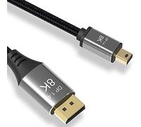 CableDeconn Câble Mini DP vers DisplayPort 8K 8K (76804320) @ 60 Hz 4K @ 144 Hz DisplayPort 1.4 transmission bidirectionnelle DisplayPort vers Mini DisplayPort 8K câble 2 m