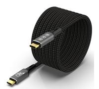 CABLEDECONN Long câble d'extension USB4 Thunderbolt 4 5 m 8K USB C M/M 240 W Charge rapide 40 Gbit/s Transfert de données 7680 x 4320 8K @ 60 Hz 4K @ 144 Hz Vidéo Compatible avec différents appareils