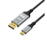 CABLEDECONN USB-C Thunderbolt 4 à DisplayPort 2.1 2m 12Bit Ultra HD 16K Vidéo USB 4.0 Thunderbolt 5 DP 2.0 Câble 16K (15360x8640)@60Hz 4K@240Hz 8K@120Hz Port d'affichage 2.1 Compatible Avec MacBook