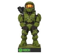 Cableguys Halo Master Chief Support Manette et Porte Telephone - Gaming Accessoire et Figurine pour Bureau avec Base Lumineuse Carrée, Compatible avec Xbox, PlayStation et la Plupart des Manettes