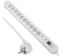 CableMarkt - Multiprise avec 10 Prises schuko Blanches avec câble de 1,5 m et Interrupteur