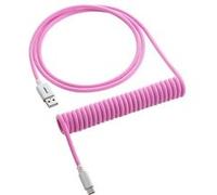 CableMod Classic Coiled Keyboard Cable USB-C to USB Type A, Strawberry Cream G
