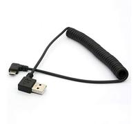CâbleOpenII USB coudé à 90 degrés avec extension enroulée et répartition USB A vers micro-USB B mâle