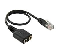 CABLEPELADO Adaptateur téléphonique RJ9 mâle vers 2 x Jack 3,5 mm | 1 casque + 1 microphone TRS Jack 3,5 mm | RJ9 4P4C | Convertisseur casque micro