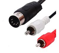 CABLEPELADO Câble audio stéréo DIN RCA | Câble DIN 5 broches vers RCA | Câble midi vers RCA | Stéréo | Convient aux systèmes, Naim, Quad