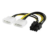 CABLEPELADO - Câble d'alimentation, 4 broches Molex mâle vers 8 broches PCI Express mâle, alimentation pour carte graphique, 15 cm