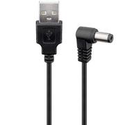 CABLEPELADO Câble d'alimentation CC coudé | Câble d'extension d'alimentation CC angulaire | Compatible avec CCTV, DVR, bande LED, routeur, capteurs, Alexa | 2 V CC 2 A | DC 5,5 x 2,5 mm | Noir | 1 mètre