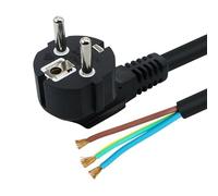 CABLEPELADO Câble d'alimentation CEE7 | Prise Schuko à bornes | Section 0,75 mm² | H05VV-F | Convient pour prises, multiprises, alimentations, douilles | Noir | 1,50 mètres