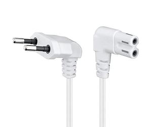 CABLEPELADO Câble d'alimentation IEC-320 C7 | Section 0,75 mm² | Compatible avec Samsung, Philips, LG, Sony, Sharp, Panasonic, LED TV, Sky High Tech, PS4 | Blanc | 5 mètres