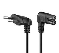 CABLEPELADO - Câble d'alimentation IEC-320 coude C7, 0,75 mm², compatible Samsung, Philips, LG, Sony, Sharp, Panasonic, TV LED, Sky, Sky High Tech TV, noir, 1 m.
