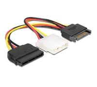 CABLEPELADO Câble d'alimentation SATA mâle vers femelle et Molex 4 broches | 15 cm | 18 AWG | pour HDD, SSD, CD-ROM