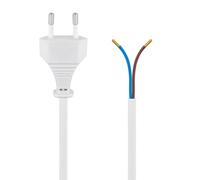 CABLEPELADO Câble d'alimentation type C CEE7 | Prise bipolaire à bornes | Section 0,75 mm² | HO3VVH2-F | Convient pour prises, multiprises, alimentations, douilles | blanc | 1,50 m
