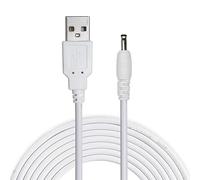 CABLEPELADO Câble d'alimentation USB DC | Câble d'extension d'alimentation CC | 5 V 500 mA | Connecteur DC 3,5 mm x 1,35 mm mâle | Convient pour PDA, Pocket-PC, téléphones portables, etc | Blanc | 80