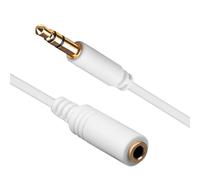 CABLEPELADO Câble d'extension audio stéréo 3,5 mm mâle vers femelle | Câble d'extension audio stéréo | pour haut-parleurs, casque, tablette, MP3 | Blanc | 2 mètres