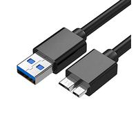 CABLEPELADO Câble Micro USB 3.0 | jusqu'à 5 Gbps | Câble USB pour disque dur externe compatible avec Toshiba Canvio, Seagate FreeAgent et Western Digital (WD) My Passport/Elements | Noir | 50 cm
