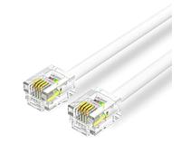 CABLEPELADO Câble téléphonique RJ11, câble modulaire 6P4C, câble Western RJ11, câble téléphonique, modem, routeur DSL VDSL RNIS Internet, blanc, 3 mètres