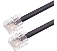 CABLEPELADO - Câble Téléphonique RJ11 Modulaire 6P4C Western | Pour Téléphone, Fax, Modem, Routeur DSL, VDSL, RNIS, Internet | Noir | 2 Mètres