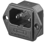 CABLEPELADO Connecteur IEC C14 mâle avec porte-fusible | Connecteur d'alimentation IEC 320 | 10 A 250 V | Connexion à souder | Fusible non inclus | Convient pour montage sur panneau